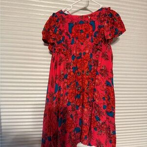 Free People Vibrant Pink and Blue Dress